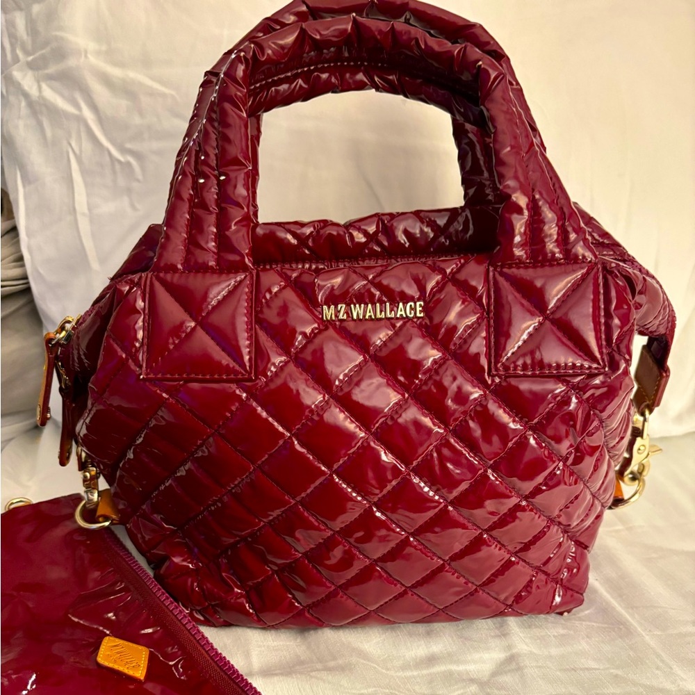 Mz Wallace small Sutton cranberry lacquer gently used